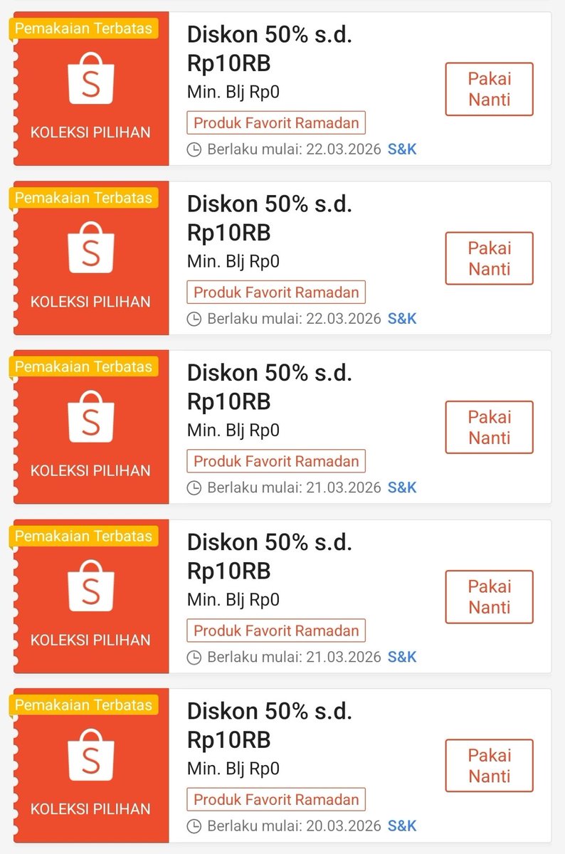 xkode06's tweet photo. Promo yang lumayan Awet

Vouchernya udah muncul sampe 22 Maret dan bisa 2x pake/hari

Sudah muncul dihalaman Voucher
https://t.co/czbPiR7nwn

Rekomendasi produk dibawah👇 https://t.co/O2SjBmbeyy
