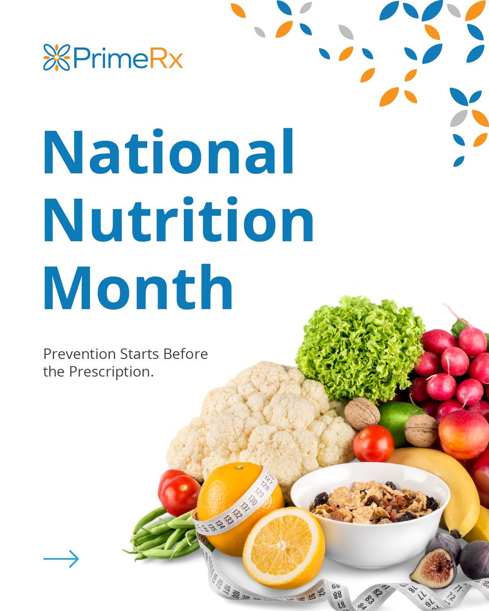 PrimeRx_io's tweet photo. March is National Nutrition Month, a time dedicated to raising awareness about the important role nutrition plays in overall health and wellness. Pharmacists play a key role in helping patients manage their health.

#NationalNutritionMonth #Pharmacy #CommunityHealth #Wellness https://t.co/K3EUWpoNNZ