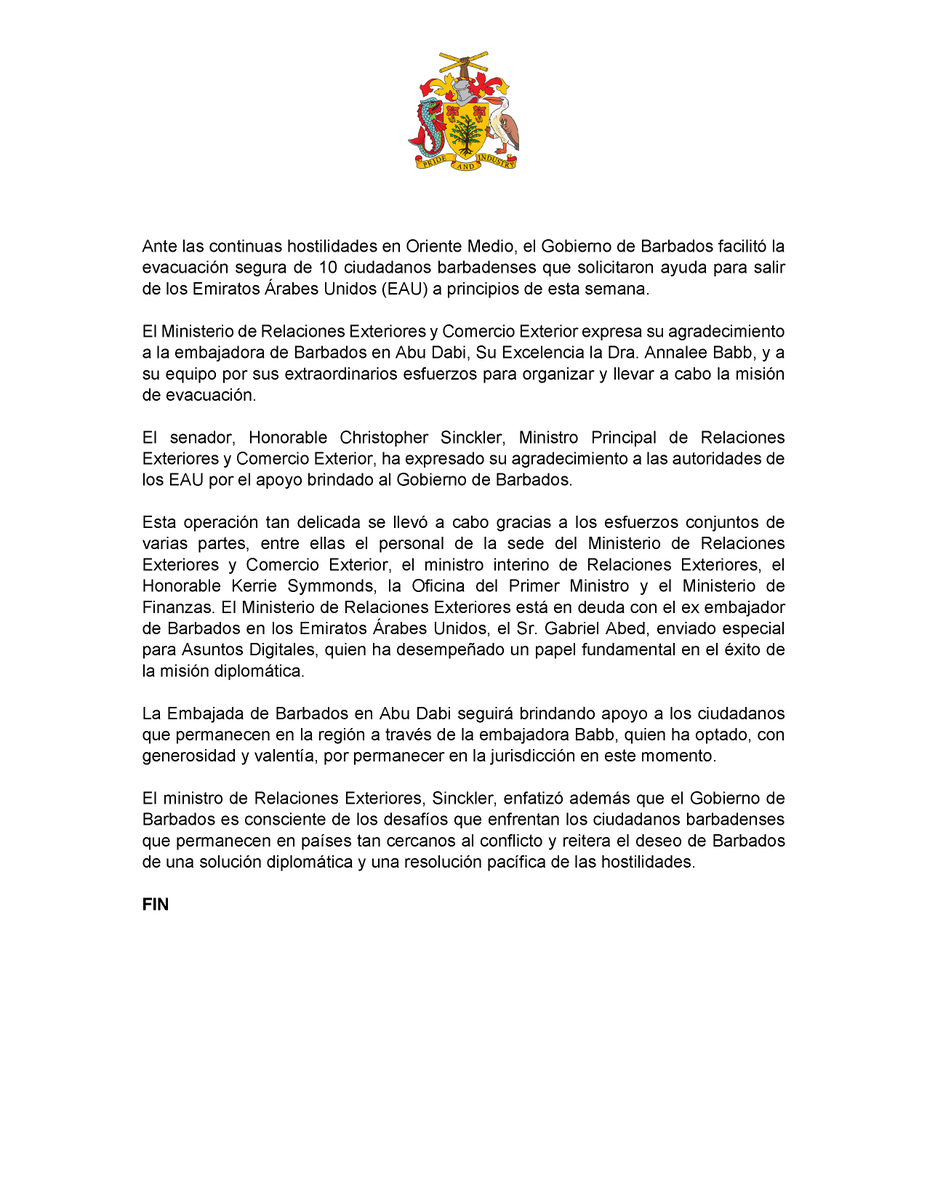 Embajada de Barbados Venezuela tweet media