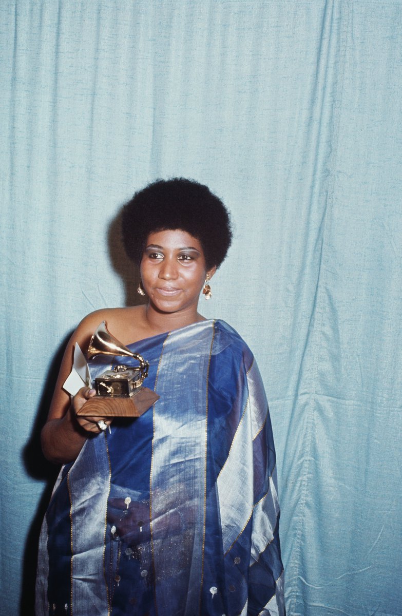 ArethaFranklin's tweet photo. On this day in 1971, Aretha accepted the Grammy award for Best R&amp;B Vocal performance! This was the Queen of Soul's 5th Grammy award and she also performed "Bridge Over Troubled Waters" during the show. 

Photos courtesy of Getty Images. https://t.co/ExpVn8n5E3
