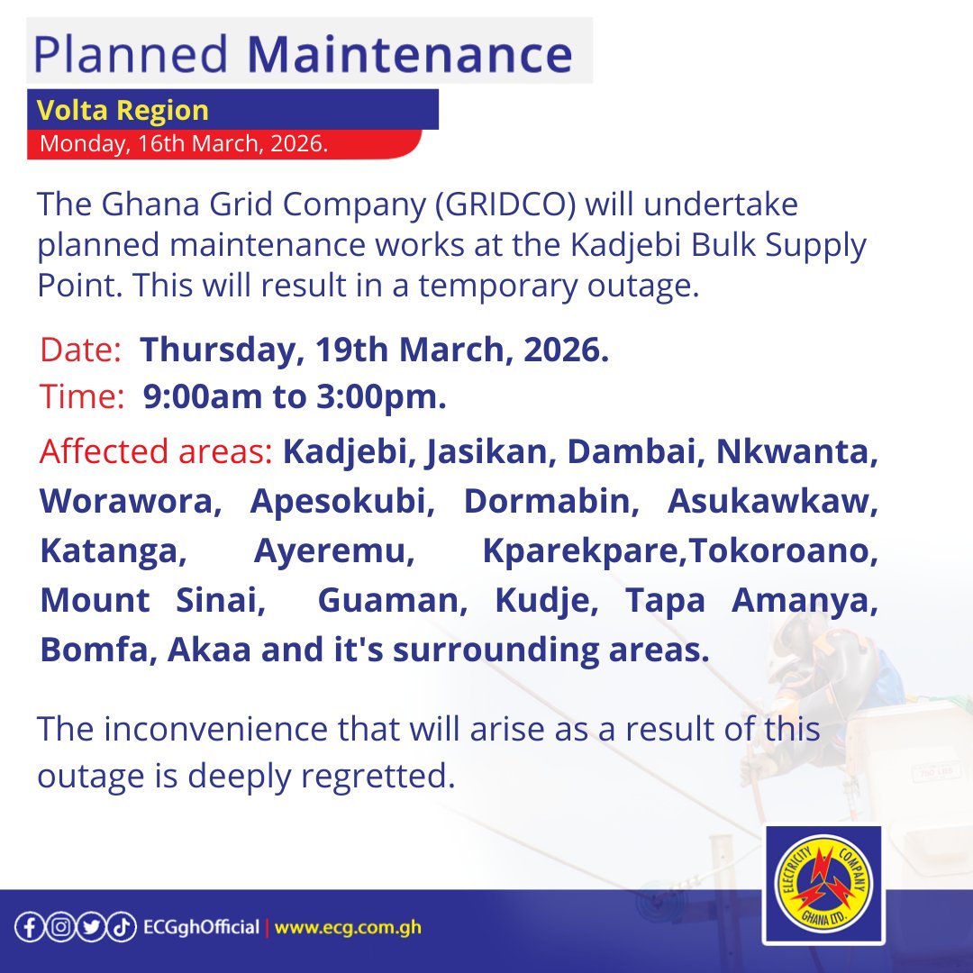 Electricity Company of Ghana Ltd tweet media