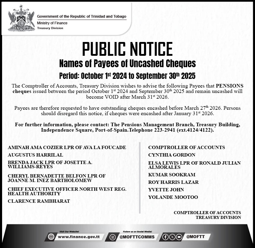 Ministry of Finance, Trinidad and Tobago tweet media
