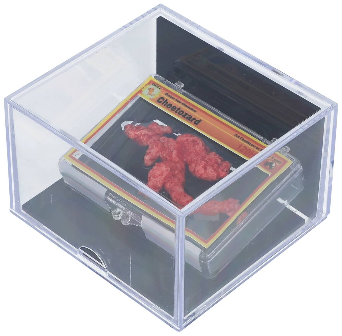 GWR's tweet image. A diehard @pokemon fan has claimed a curious record title for the highest price paid for a videogame likeness corn snack after spending $87,840 on a single Cheeto!

Featuring the fiery dragon’s distinct wings and tail, the 3 in (8 cm) long chip was mounted on a custom Pokemon