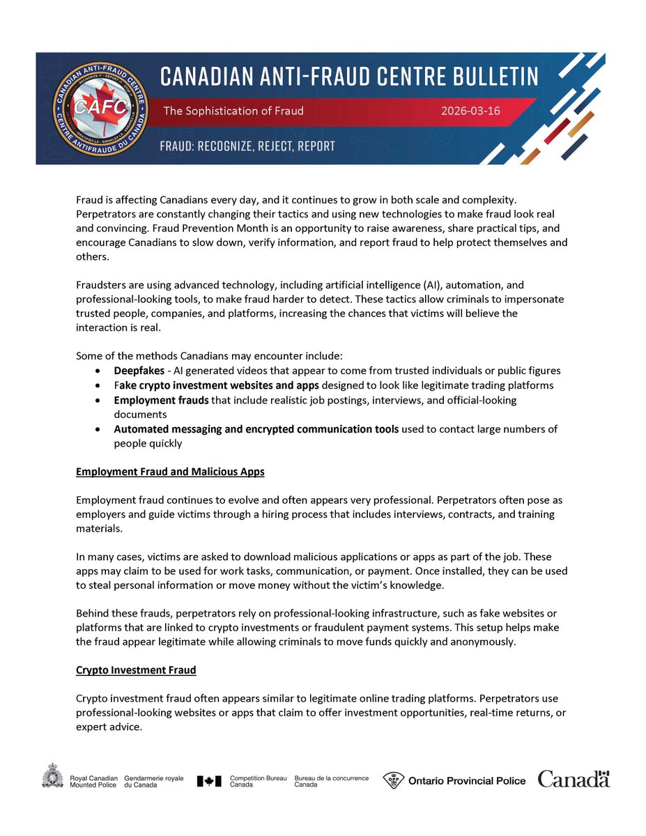 Canadian Anti-Fraud Centre tweet media