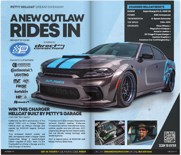 DreamGiveaway's tweet photo. Have you seen the 885hp Petty Hellcat you can enter to win while helping out amazing charities like Victory Junction, 4Kids, Honor Flight and more? https://t.co/LPm8yS8ge6 #Outlawed https://t.co/R8YhE5DPYW
