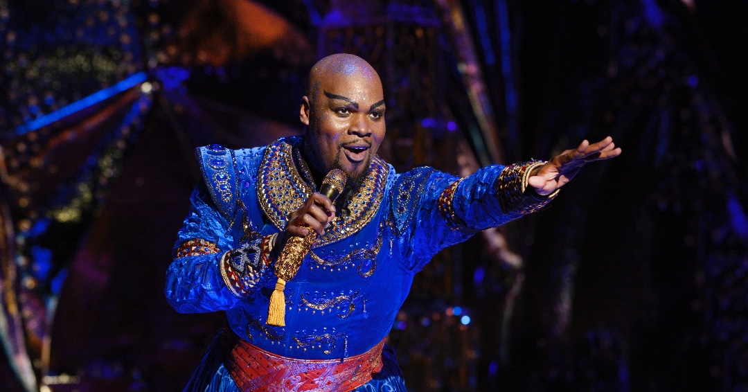 AIMenken's tweet photo. A tip of the fez to Michael James Scott, an Aladdin original Broadway cast member and the longest-playing Genie anywhere in the world.  His final performance in the show – after more than 4000! – is May 3rd.  Catch him one last time. https://t.co/b78tAxIJZr