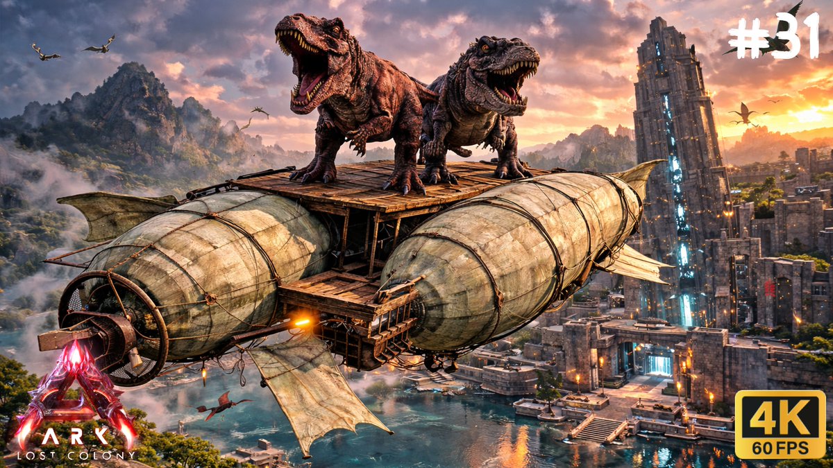 ARK Lost Colony EP31 (4K/60FPS)
Entramos a la ciudad en zepelin… y no voy solo.  
Dos Rex listos para arrasar todo mientras cumplimos una misión dentro de Lost Colony.

▶️ youtu.be/3QJ7Rr8P5Fc

#wanchanplay #playARK <a href="/survivetheark/">ARK: Survival Ascended</a>