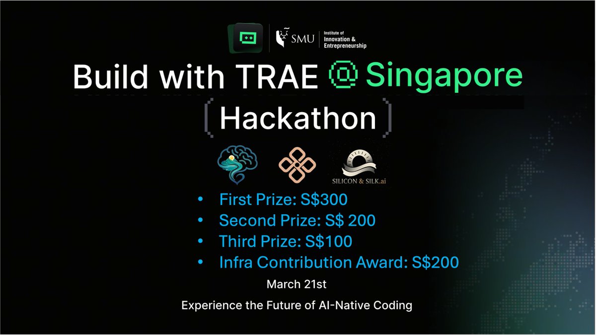 KinaMind's tweet photo. Win up to S$500 this weekend in Singapore! Join KinaMind Psy-Symbiosis AI Hackathon on Mar 21 at SMU. Build empathetic AI agents using TRAE with zero coding required. Even OpenClaw the lobster needs skills, so lets build them together! Register now: https://t.co/SAcTRxePgI https://t.co/8t8CMVmVt9