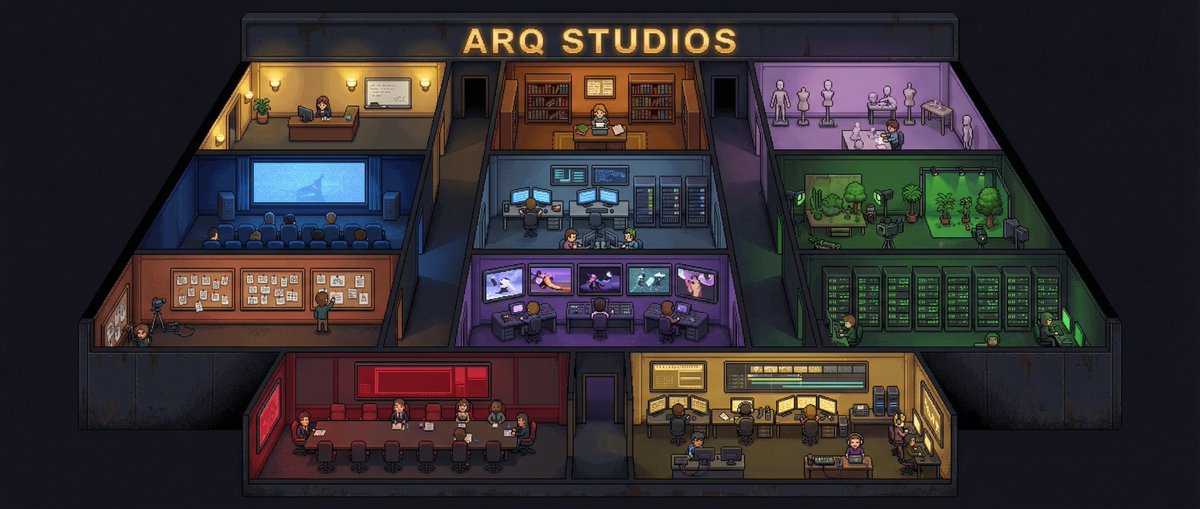 Pixel-art multi-room studio