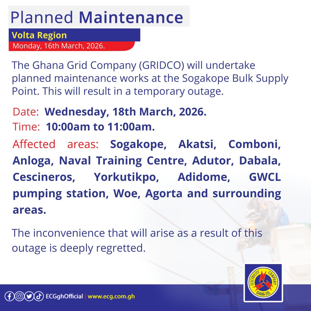 Electricity Company of Ghana Ltd tweet media