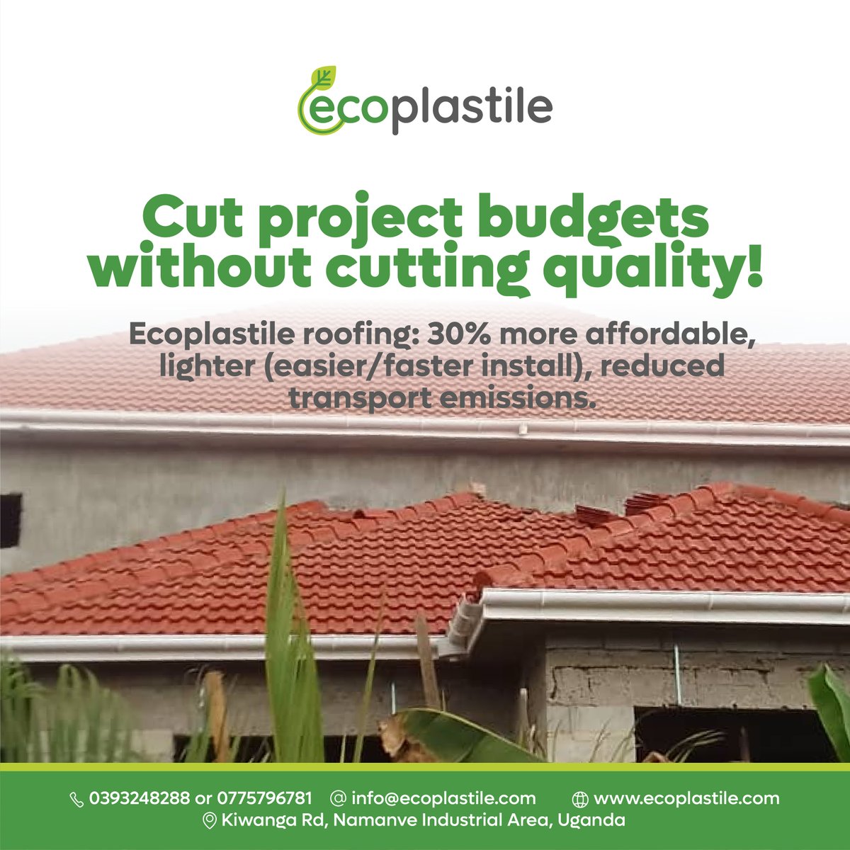 EcoplastileInd1's tweet photo. Monday is a great reminder that the choices we make every day shape the future of our environment. 
By choosing Ecoplastile roofing tiles, you’re not just building a strong and durable roof you’re also helping keep plastic waste out of our environment and giving it a life https://t.co/LeqNIqfXY2