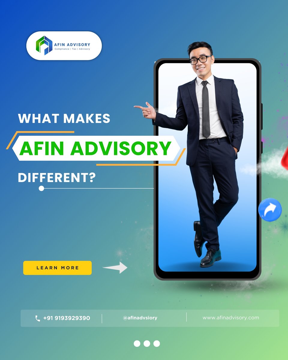 AfinAdvisory's tweet photo. At Afin Advisory, we help founders understand compliance, taxes, and business structure — not just paperwork.      
#StartupIndia #CompanyRegistration #GSTRegistration #EntrepreneurIndia https://t.co/6AfF6AAD0l
