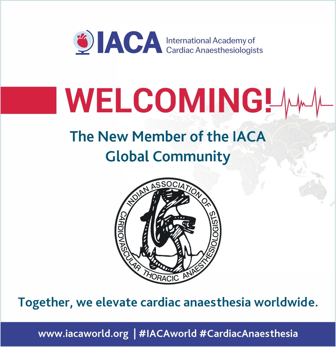 IACA2025's tweet photo. We are delighted to welcome the Indian Association of Cardiovascular-Thoracic Anaesthesiologists (#IACTA) as a new Society Member of the International Academy of Cardiac Anaesthesiologists.

#IACA #CardiacAnaesthesia #GlobalCollaboration #MedicalSocieties #Cardiothoracic https://t.co/R0Rlmn8hEg