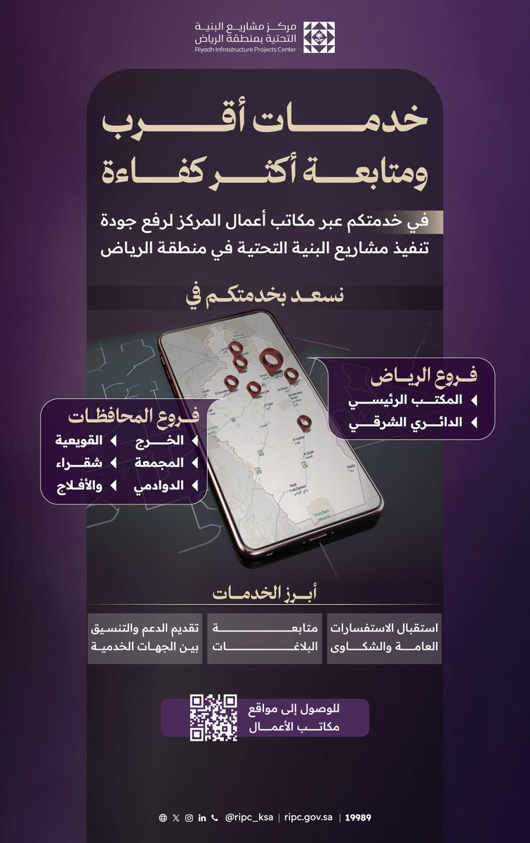 مركز مشاريع البنية التحتية بمنطقة الرياض RIPC tweet media