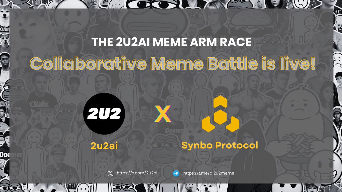 2U2ai ✖️ Synbo Protocol Meme Battle is LIVE ⚡️

Unleash your creativity — make memes, earn Points, and climb the leaderboard 🔥

🎯 How to join
1️⃣ Follow <a href="/2u2ai/">2U2ai</a> and <a href="/SynboLabs/">SYNBO Protocol</a> 
2️⃣ Create your best meme featuring Synbo Protocol
3️⃣ Submit via 👉 2u2.ai/app/trending

The