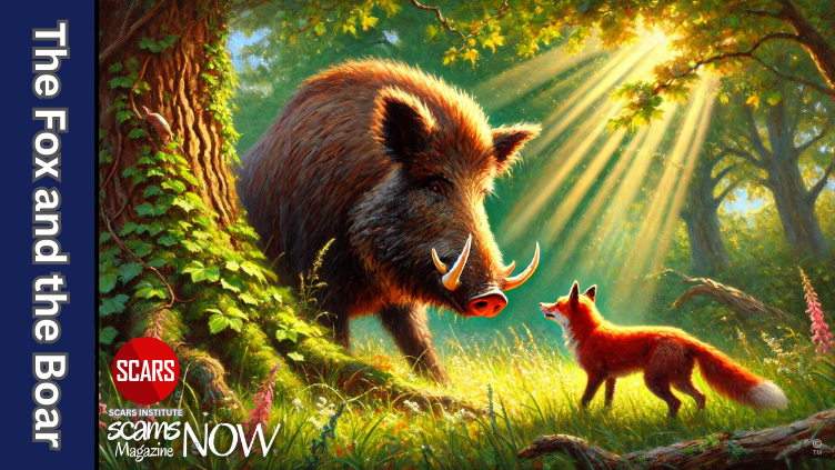 RomanceScamsNow's tweet image. Aesop’s Fable – The Fox and the Boar – What This Means for Scam Victims 

Preparation, Wisdom, and Recovery: What Aesop’s “The Wild Boar and the Fox” Teaches Scam Victims About Protection and Healing – An Ancient Lesson for a Modern Crime

scamsnow.com/aesops-fabel-t…

#SCARSinstitute