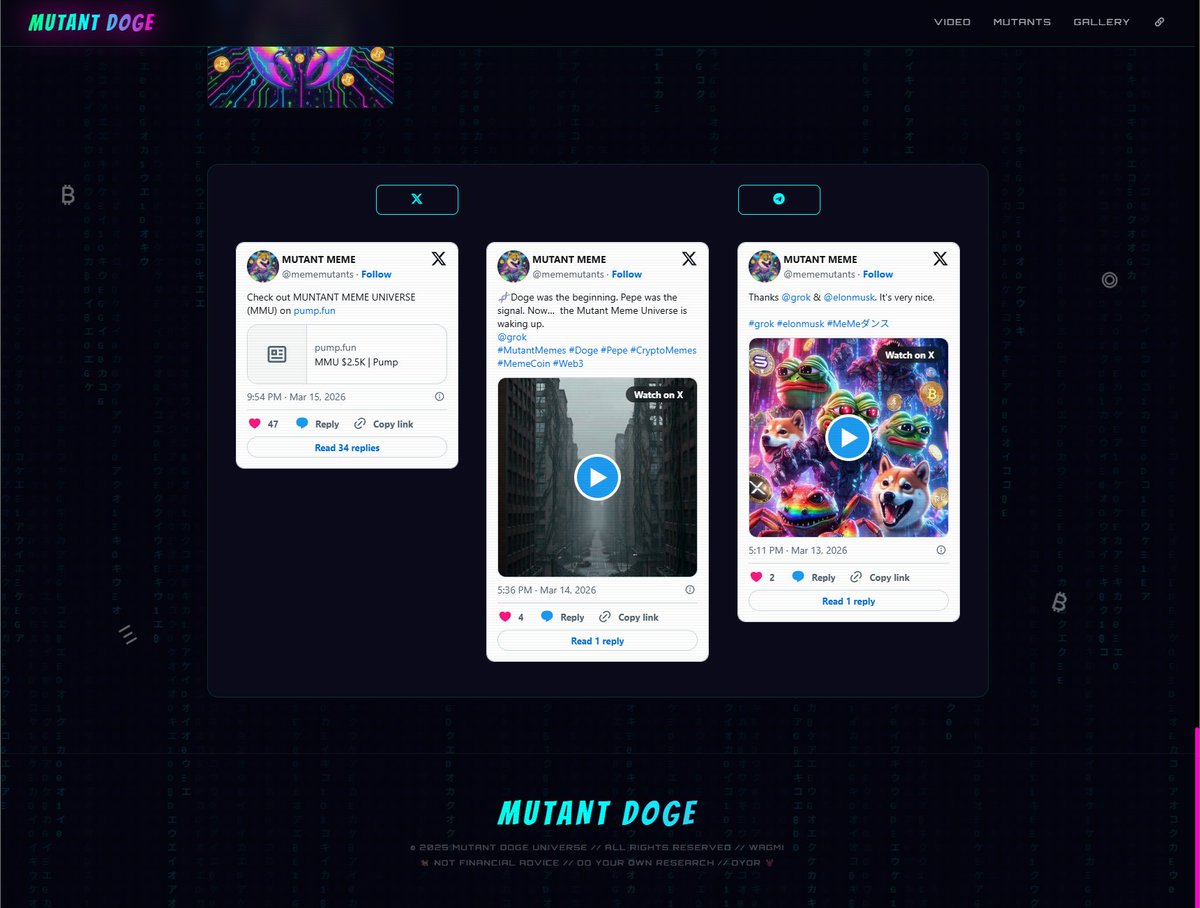 mememutants's tweet photo. Some of you asked for it — so we added it.

🔗 Our website link is now live.
📲 And yes… our Telegram community is launching soon.
We’re building this step by step with the community.
Stay close — big things ahead. 🚀

#Crypto #Web3 #MemeCoin #CryptoCommunity #BuildInPublic https://t.co/KHyu1ZTH8u