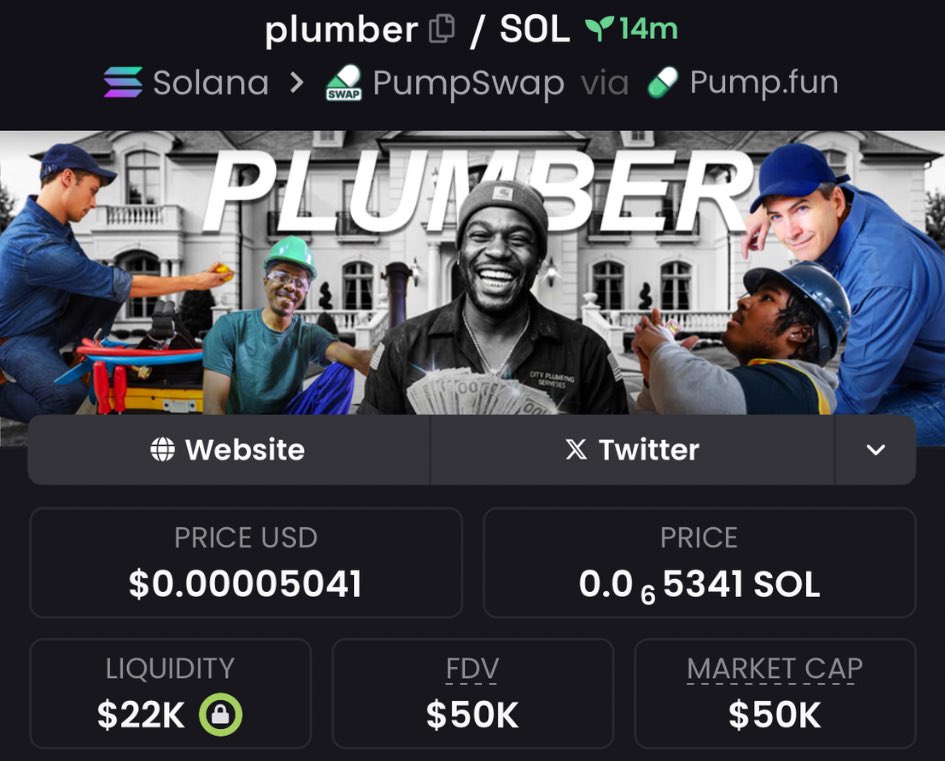 FomoChemist's tweet image. Spotted $plumber at $50K Mcap in my private Tg

2Pah9ZUfpii27ABrWfQorzdW8FSJimxj6izFr4oGpump

#plumber #memecoin #solana
