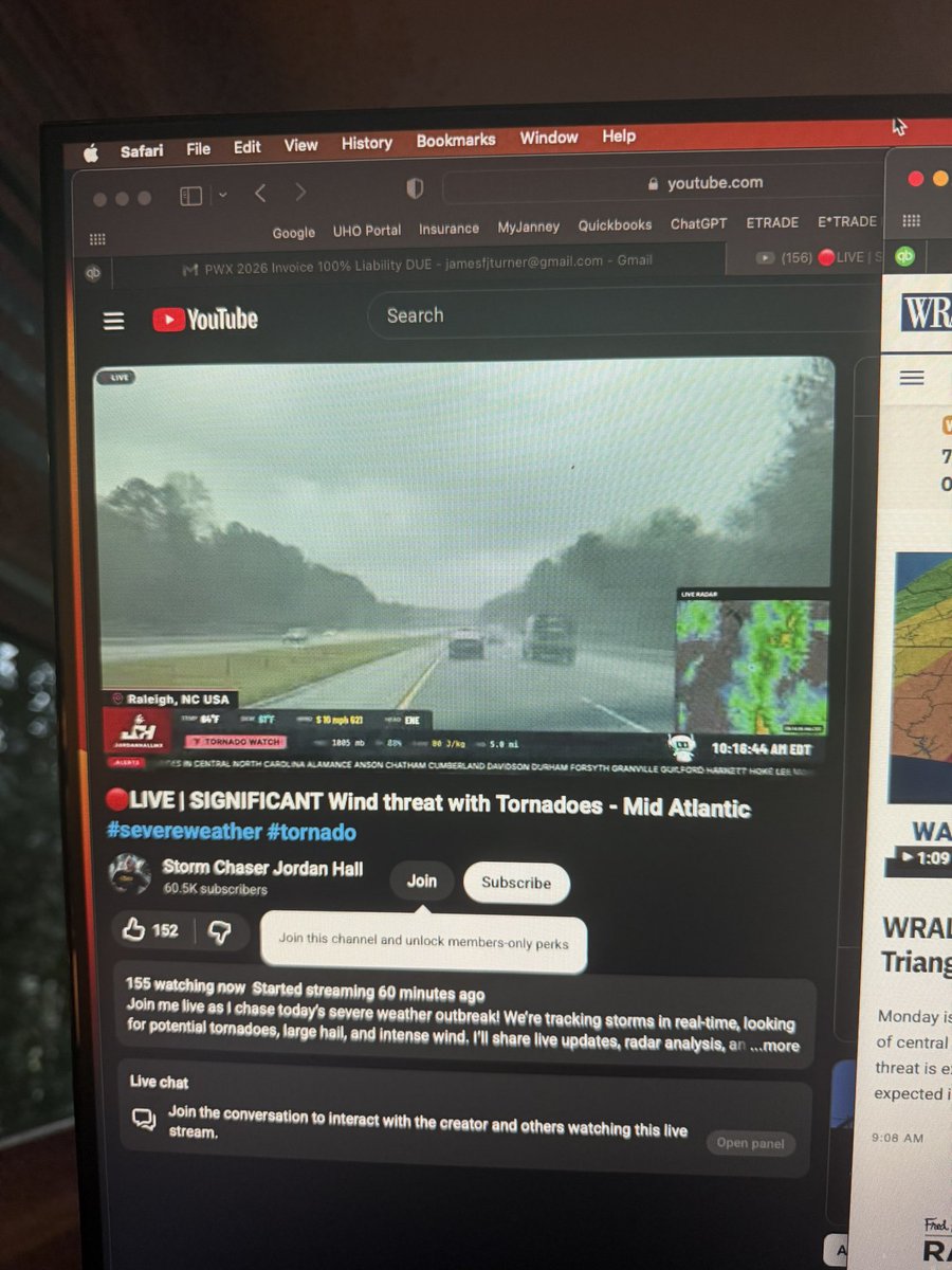 jturn_23's tweet photo. @WRAL @wralweather @katcampbellwx how is there a stormchaser in Raleigh but WRAL isn’t live? https://t.co/rRLLZFIyO3
