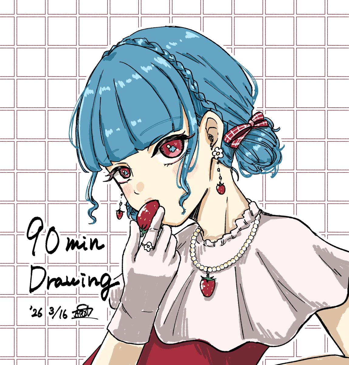 sa__draw's tweet photo. 苺の女の子🍓💙
#illustlation #oc #創作 https://t.co/EI2aLXWnSz