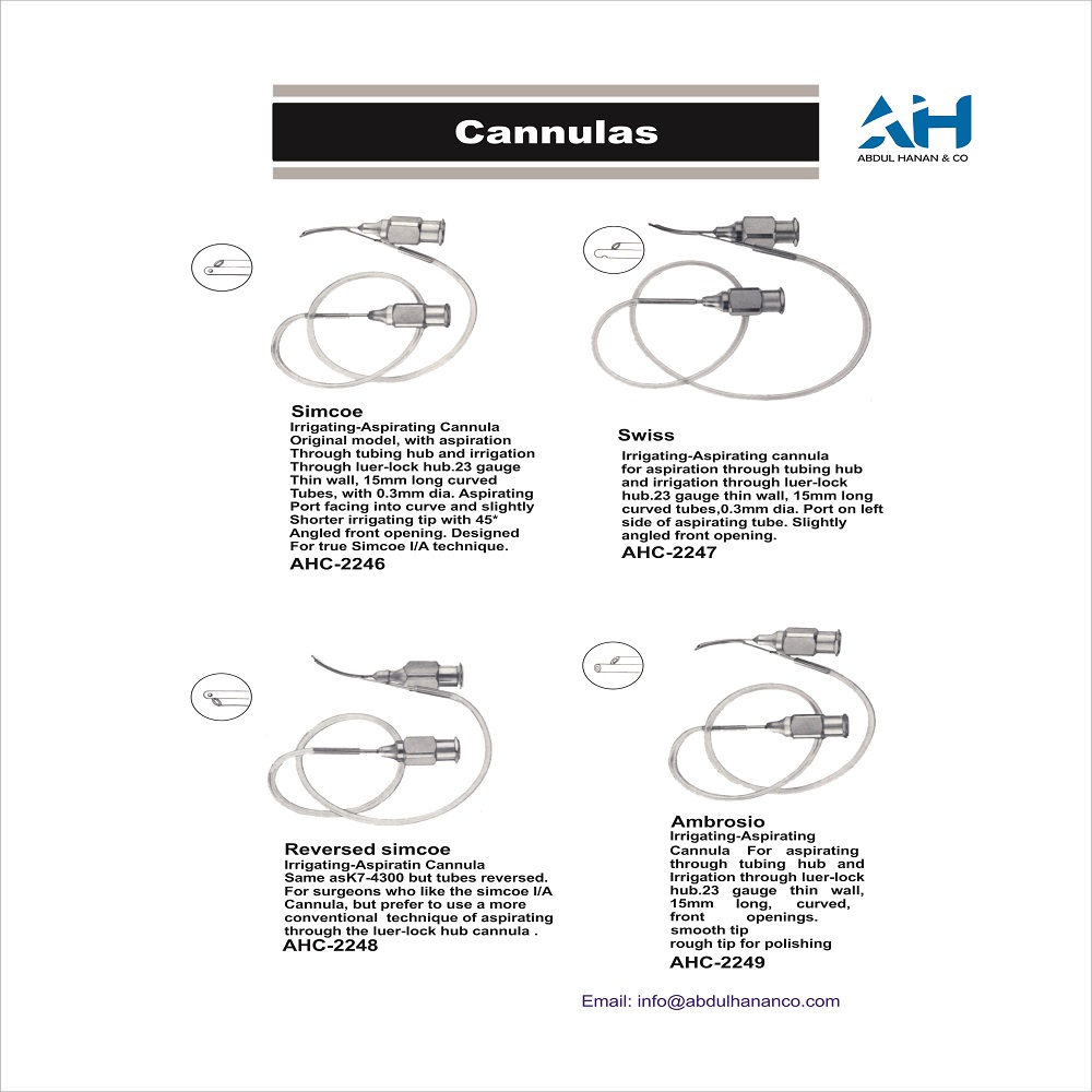 AbdulHananCo's tweet image. Irrigating Aspirating #Cannulas,
Abdul Hanan &amp;amp; Company manufactures High-quality ophthalmic surgical instruments.

📩 Importers &amp;amp; buyers, contact us:
abdulhanancompany@gmail.com
🌐 abdulhananco.com

#abdulhanancompany #ophthalmology #eyedoctor
#تجميل_الجفون
