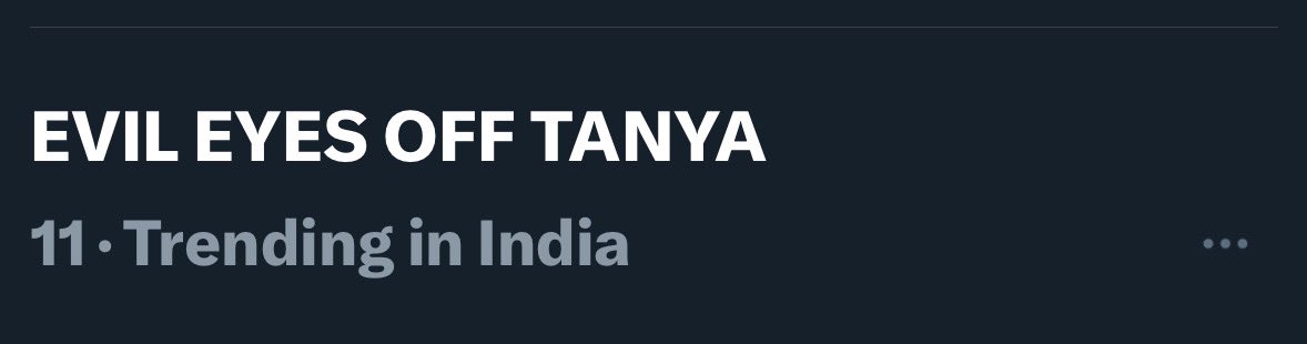Congratulations trending ✨🧿
EVIL EYES OFF TANYA

#TanyaMittal
#TanyaMittal𓃵 
<a href="/itanyamittal/">Tanya Mittal</a>