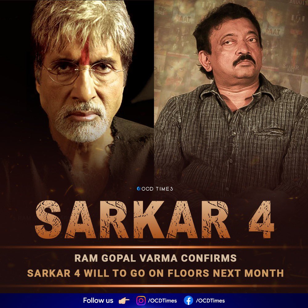 ocdtimes's tweet image. He is also making another film titled #Syndicate
.
#OCDTimes #AmitabhBachchan #Sarkar4 #RamGopalVarma