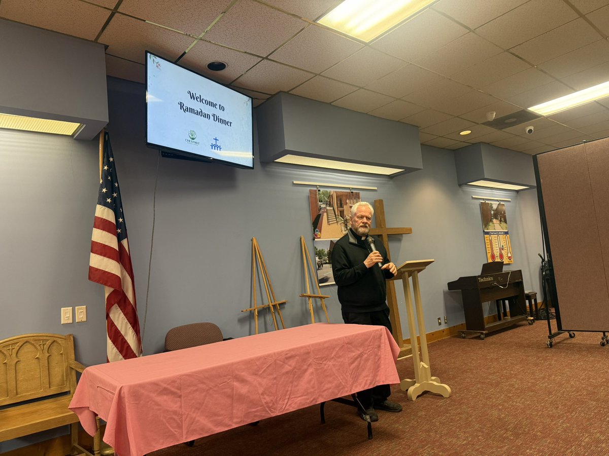 ChestnutPA's tweet photo. As Christians observe Lent and Muslims observe Ramadan, neighbors came together last week at St. Luke’s Church in Stroudsburg for an evening of reflection and friendship.

The program included reflections on Lent and the Catholic tradition of fasting, a short introduction to Ramadan, and a moment of prayer before the fast was broken at sunset with the adhan (call to prayer).

Afterwards, everyone enjoyed dinner and conversation together.