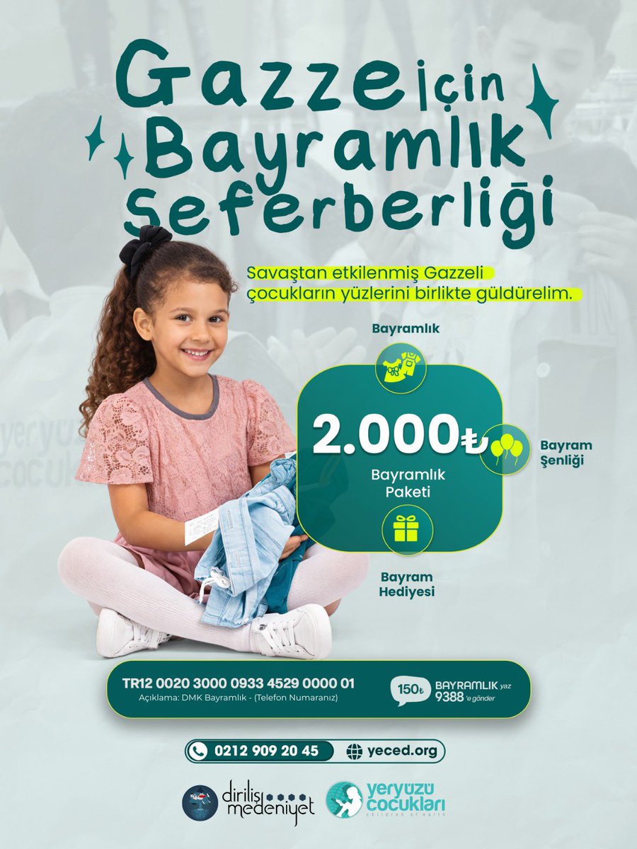 Gazze İçin Bayramlık Seferberliği

Gazze’de savaşın etkilediği çocukların yüzünü bir nebze olsun güldürebilmek için Yeryüzü Çocukları Derneği ile beraber bayramlık ihtiyaçlarına destek oluyoruz.

Bir çocuğun bayram sevincine ortak olmak isteyen herkesi bu iyilik hareketine destek