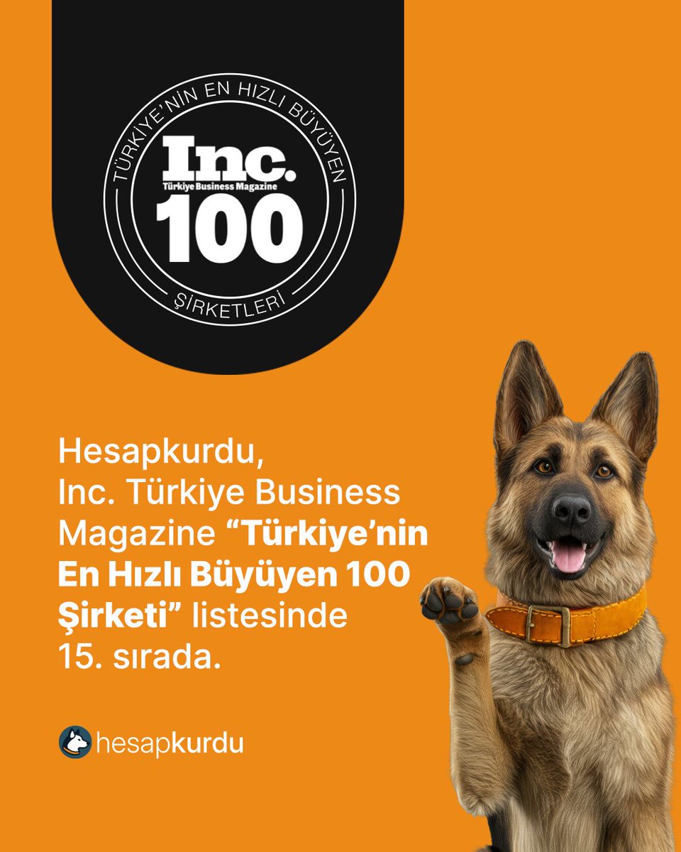 Hesapkurdu, Inc. Türkiye 100 listesinde! 
Türkiye’nin en hızlı büyüyen 100 şirketi arasında yer almanın gururunu yaşıyoruz. Bize bu yolda eşlik eden tüm kullanıcılarımıza, iş ortaklarımıza ve ekibimize teşekkürler! 
#Inc100 #Hesapkurdu #Ekonomi #Startup <a href="/IncTurkiye/">Inc. Türkiye</a>