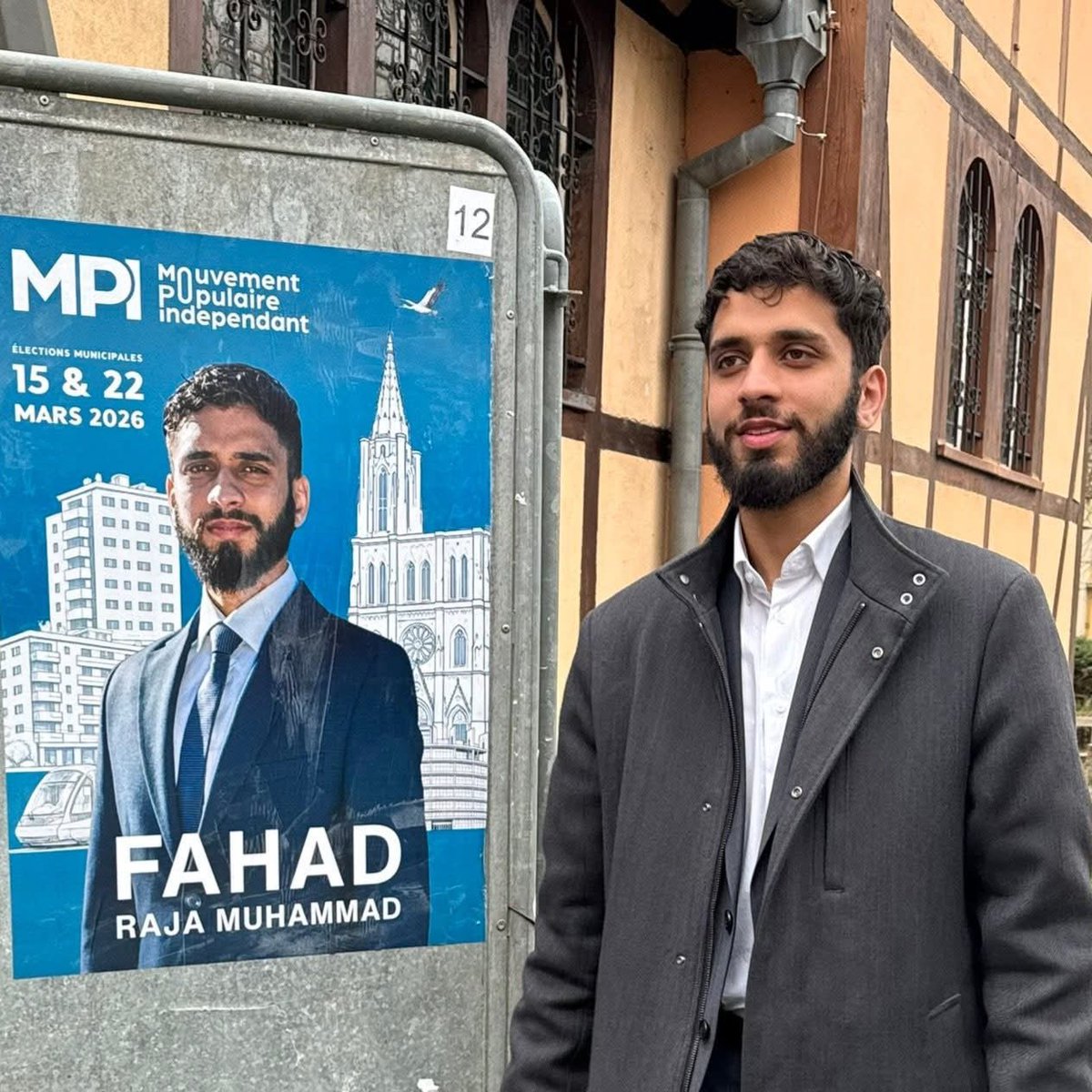 NaemBestandji's tweet photo. Fahad Raja Muhammad est l'ex-président d'Étudiants musulmans de France (EMF) de Strasbourg, branche estudiantine des Frères musulmans.
Ce militant islamiste avait démissionné pour se lancer dans la campagne des élections municipales à Strasbourg.

Sa seule réussite politique à ce jour a été d'obtenir, en septembre 2025, des horaires séparées pour les femmes dans une des piscines municipales de la ville. Un apartheid sexuel dont il est particulièrement fier. 

Le candidat d'extrême droite musulmane a recueilli 2,68% des voix au 1er tour.