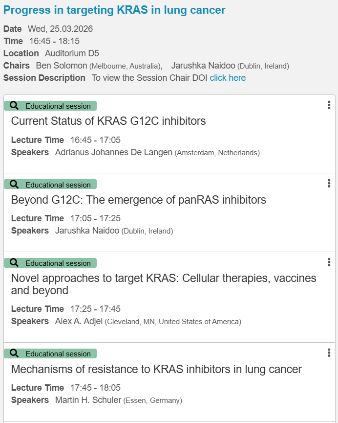 HHorinouchi's tweet photo. 🔜 #ELCC26 @myESMO 🇩🇰
🔥Progress in targeting KRAS in lung cancer
☑️#KRAS #G12C #PanRAS #CellTherapy #Resistance
🎙️Chair: @bensolomon1 @DrJNaidoo
@OncoAlert @Larvol #LCSM https://t.co/13b9nBdO9Q