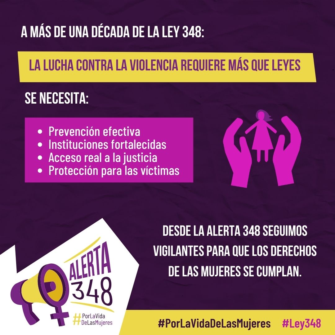 📣 ¿Qué está pasando con la Ley 348 en Bolivia? 
⚠️ El Informe Defensorial sobre su implementación (2013–2024) evidencia impunidad persistente, mínima inversión estatal, altos costos para las víctimas y brechas en la atención frente a la violencia contra las mujeres.
#Alerta348