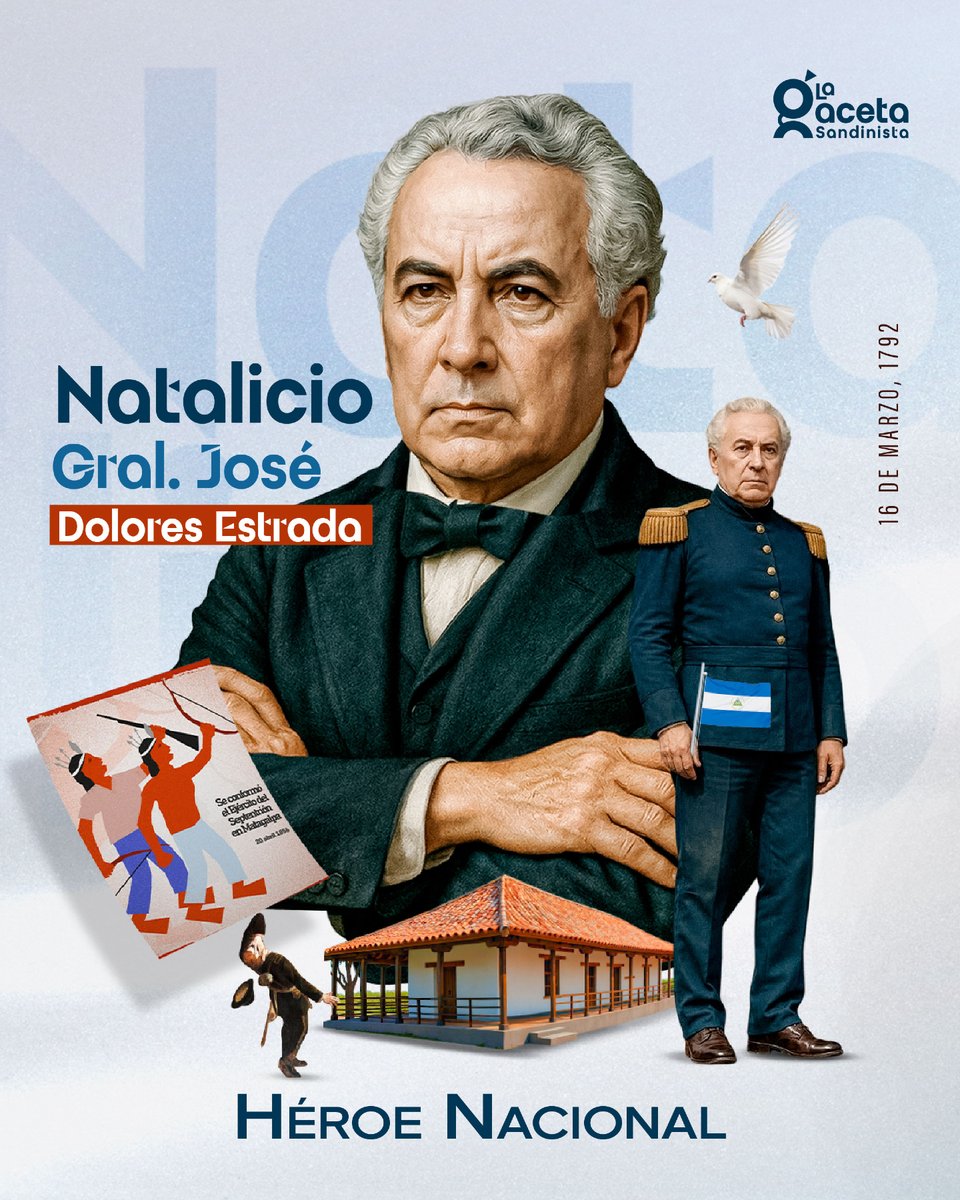El 16 de marzo de 1792, nació en Nandaime el Gral. José Dolores Estrada Vado, estratega clave que el 14 de septiembre de 1856 defendió la Soberanía en San Jacinto. Su liderazgo militar ante los filibusteros lo consagró como referente de patriotismo e identidad nacional.