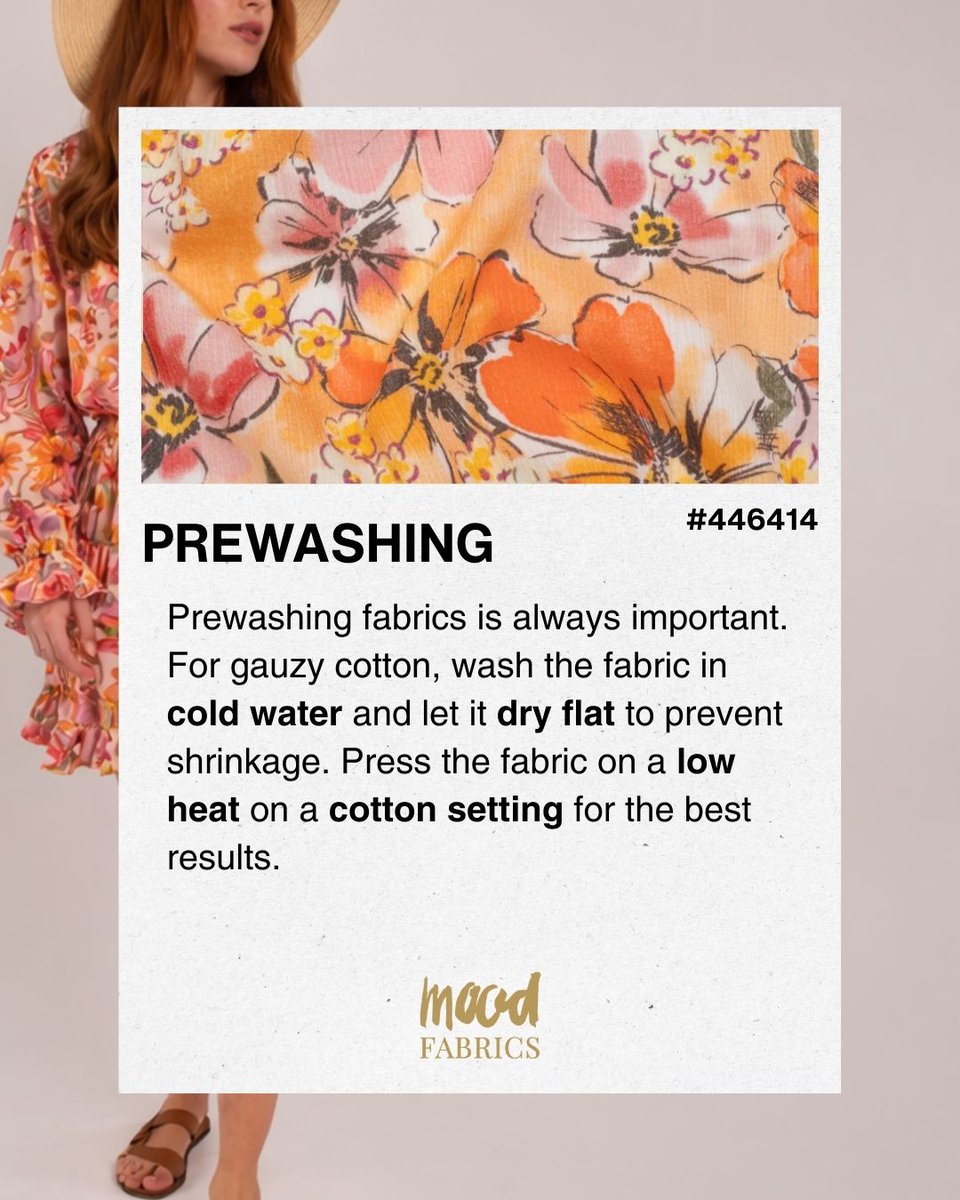 Mood_Fabrics's tweet image. Sewing with gauzy cotton? These tips cover prewashing, cutting, needle choice, and pattern recommendations for lightweight cotton fabrics. #MoodFabrics #MadeWithMood #SewingTips