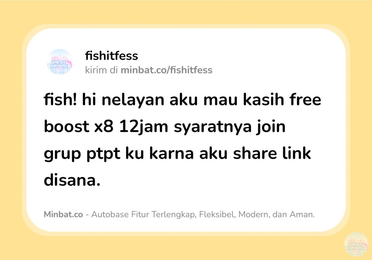 FISH IT FESS ‼️ WTT CANTUMIN UNAME tweet media