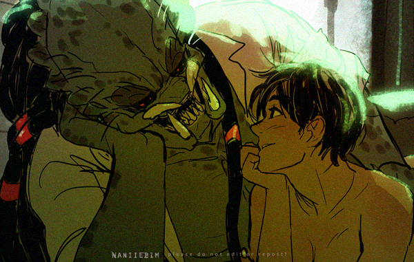 #OfficeYautja  Raja and Vic moment  

You can check out sketches, ideas and uncropped new artwork up at the pa🌳on! 
🔗in bio

#yautja