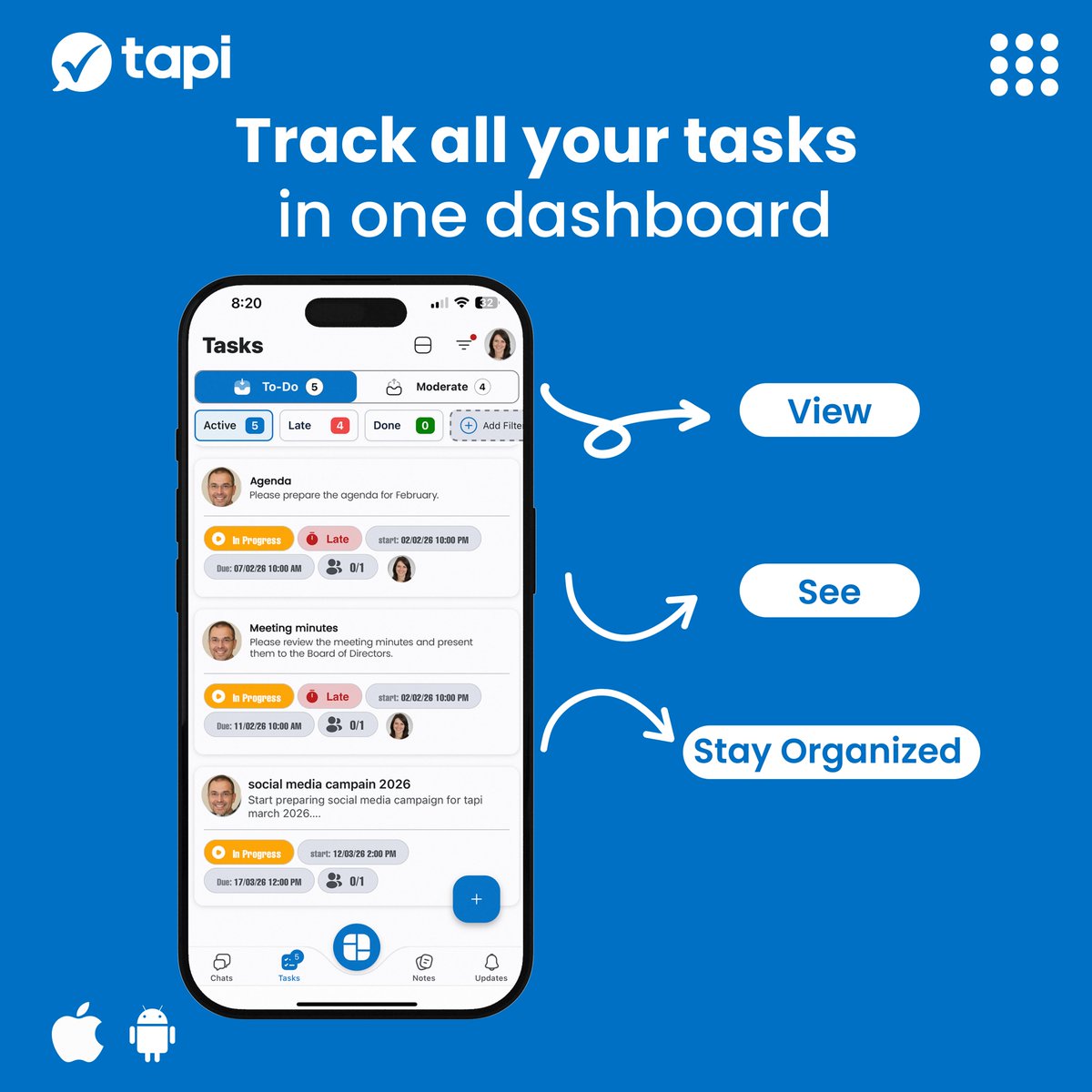 TapiLtd's tweet photo. Create tasks, assign them to your team, set deadlines, and track progress .... all in one place with Tapi.

Download Tapi now: https://t.co/1ALiELsTmd
#Tapi #MeetTapi #WorkSimplified #AllInOneApp
#TaskManagement #TeamCollaboration #ProductivityApp #SmartWork #StartupTools https://t.co/P6r9YzsK3F