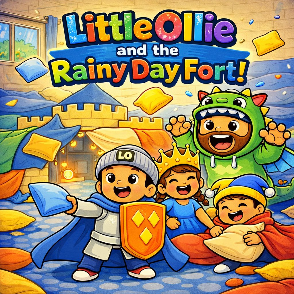 𝗟𝗶𝘁𝘁𝗹𝗲 𝗢𝗹𝗹𝗶𝗲 𝗮𝗻𝗱 𝘁𝗵𝗲 𝗥𝗮𝗶𝗻𝘆 𝗗𝗮𝘆 𝗙𝗼𝗿𝘁!

What starts as a rainy afternoon quickly turns into a castle, a battle… and a dragon 🐉

Tomorrow we begin the story...

Have you ever built a pillow fort? 🏰