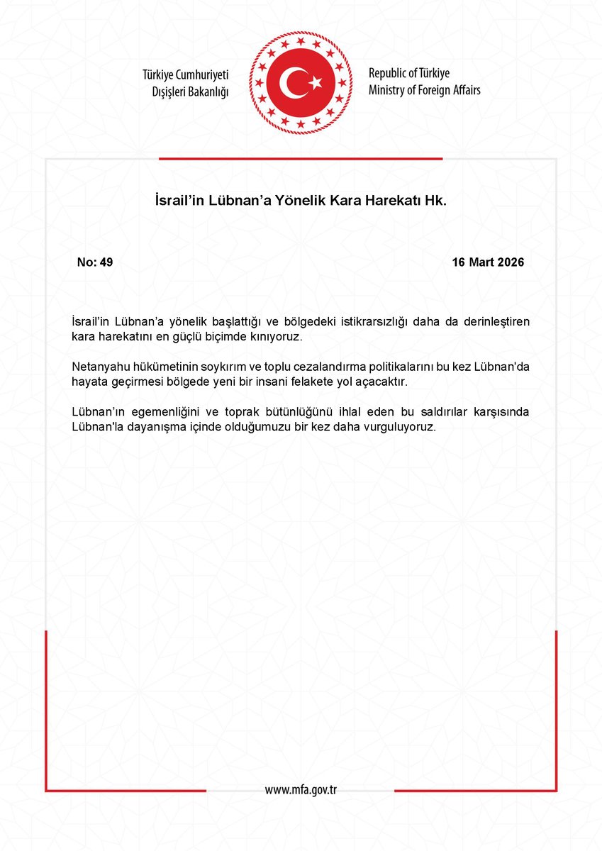 T.C. Dışişleri Bakanlığı tweet media