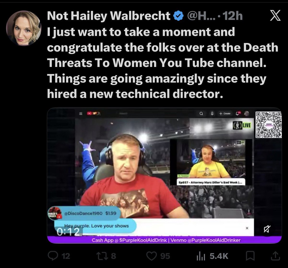 AbbyElizabt's tweet photo. I just want to take a moment to address that this was a tiny error, not a #VideoJesus one and I'm not a technical director idiot. I'm @LamarVsAllen producer and performance marketer.
Also I monetized that channel in 7 days. 🥴🤷♂️
P.S - I did it because he dethroned you. I always pay my debts unlike you Hailey Weinstein.
