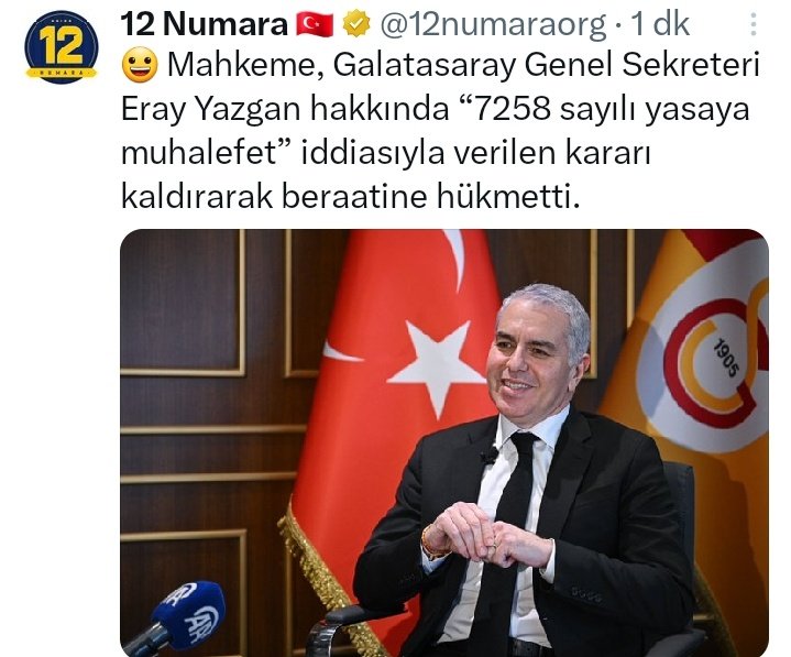 Çok büyük Galatasaraylısın  <a href="/abakingurlek/">Akın Gürlek</a>