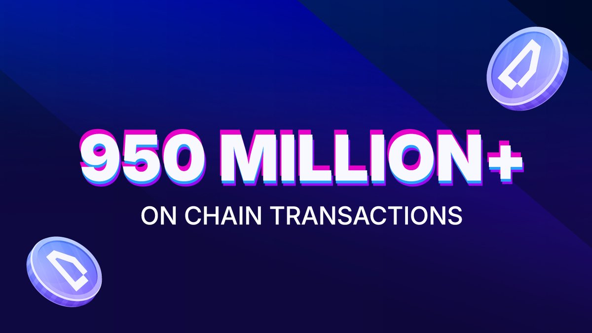 🔥 950 million on-chain transactions.

That is not noise. That is real activity, real players, real momentum inside $WOD.

The ecosystem keeps moving, the community keeps building.

Next stop: 1 billion.