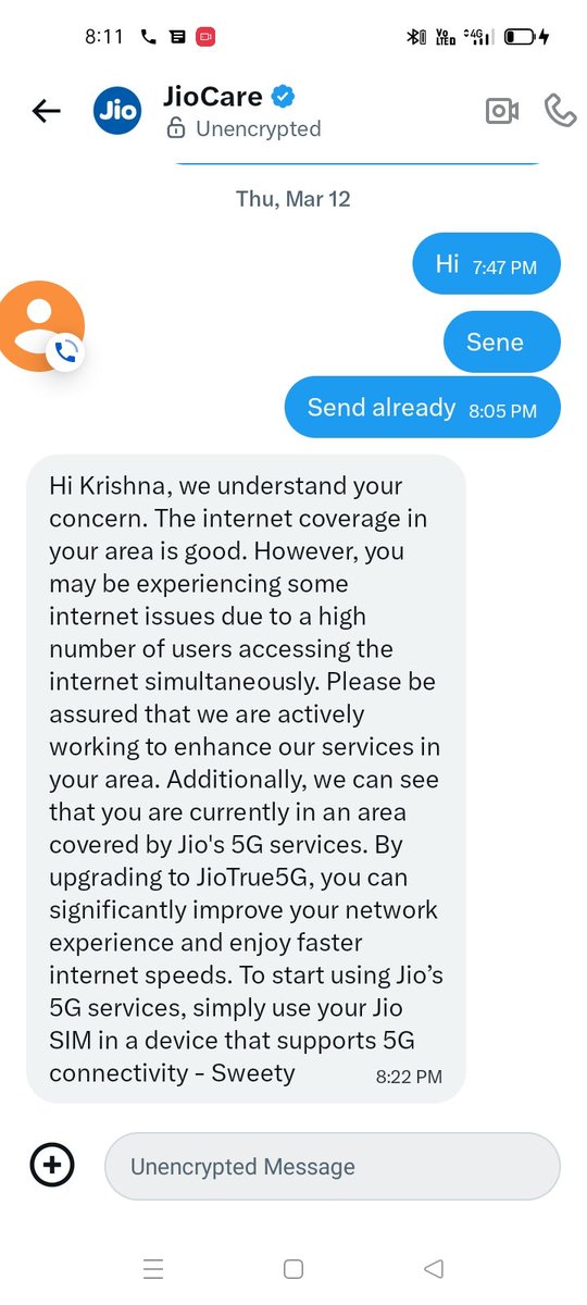 KrishnaD16183's tweet photo. @JioCare hello India,dont buy jio sim,my area network bed, video send, https://t.co/vQMMPHquZ9