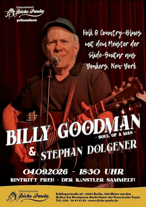 Billy Goodman | Soul of a Man im Kulturrestaurant Dicke Paula altamann.com/events/billy-g…