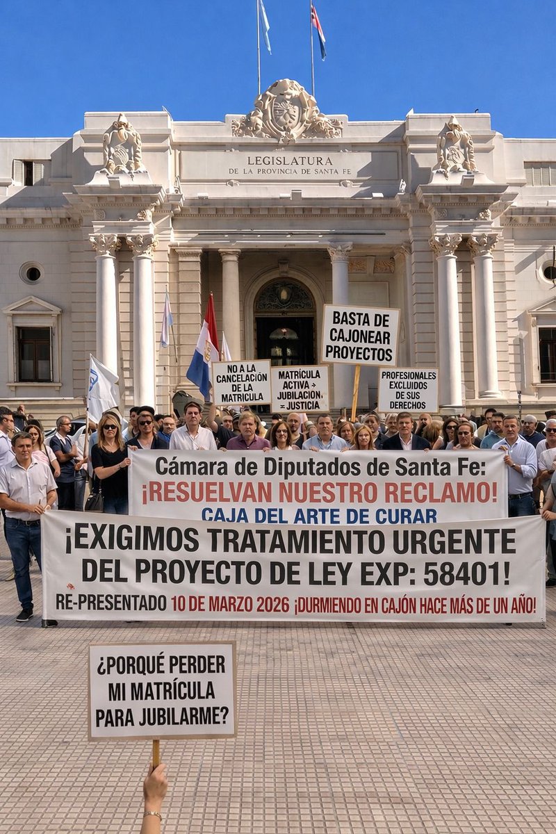 agmoretti's tweet photo. @lacapital 
Los profesionales del arte de curar, queremos SEGUIR SIENDO para la actividad privada, después de jubilarnos.
NO QUEREMOS PERDER NUESTRA MATRÍCULA porque seremos médicos, farmacéuticos, bioquímicos, kinesiólogos, psicólogos, etc, TODA LA VIDA. https://t.co/xS7U0iGBQ2