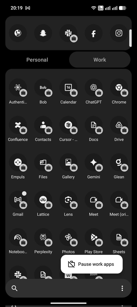 mayanksagar26's tweet photo. @SahilBloom @nothing Supremacy , Nothing icon pack with custom emoji is Goated. the bigger circle in my screenshots are for Food apps and Wallet apps, similar computer logo for AI Apps. https://t.co/cv6x5hoZlY