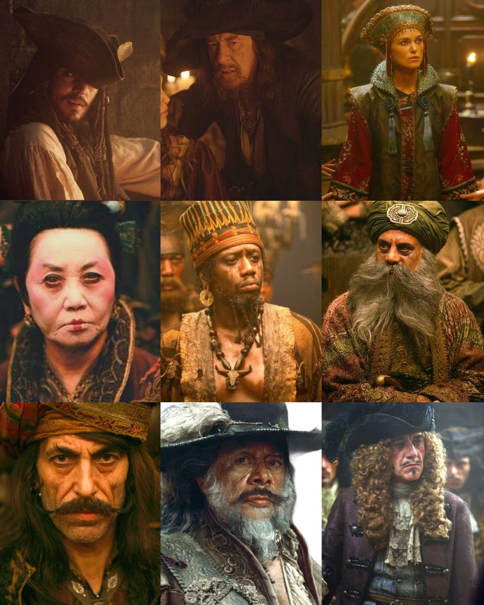 The 9 pirate lords of pirates of the Caribbean