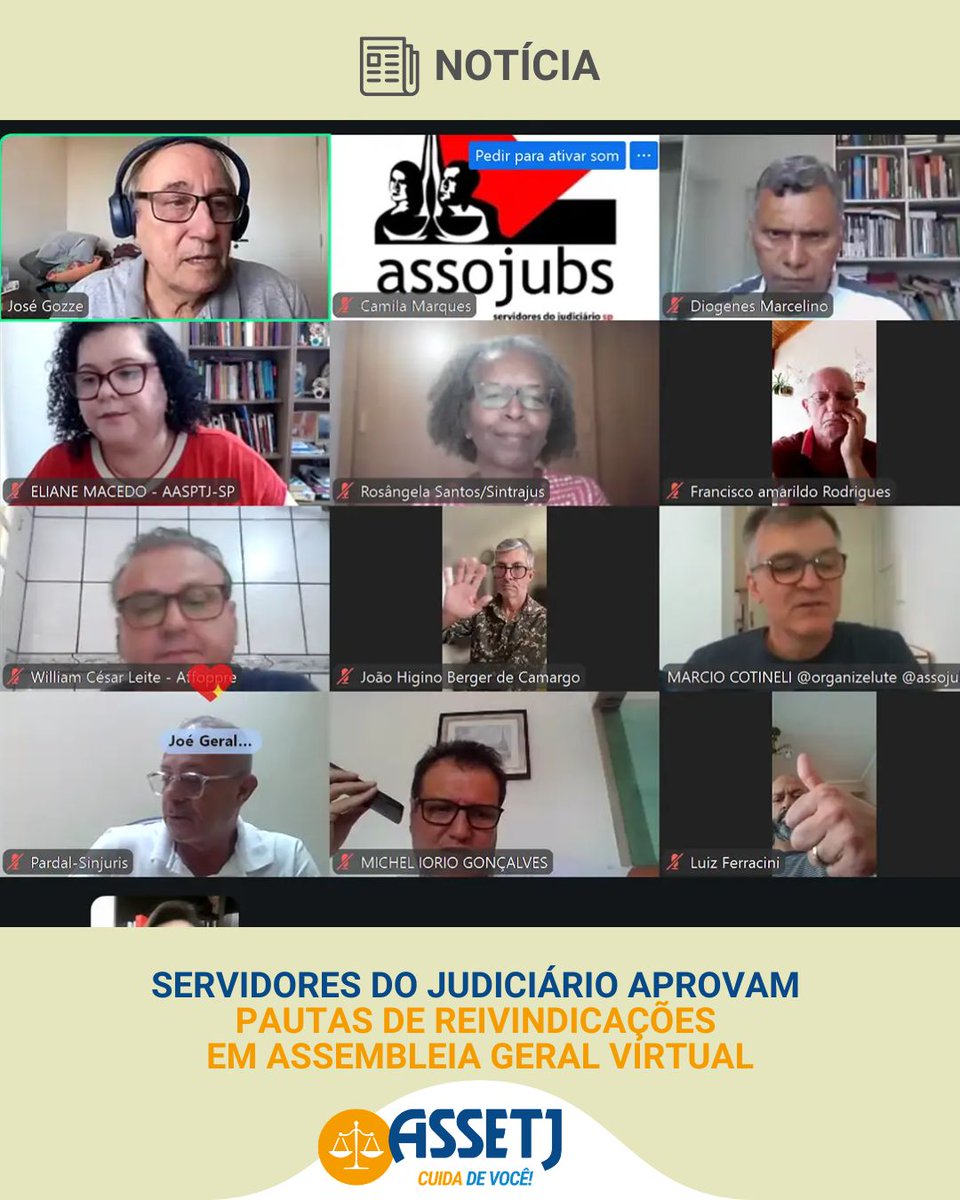 No último sábado, 14 de março, os servidores do Poder Judiciário de São Paulo realizaram a primeira Assembleia Geral da Campanha Salarial de 2026.

assetj.org.br/noticias/asset…