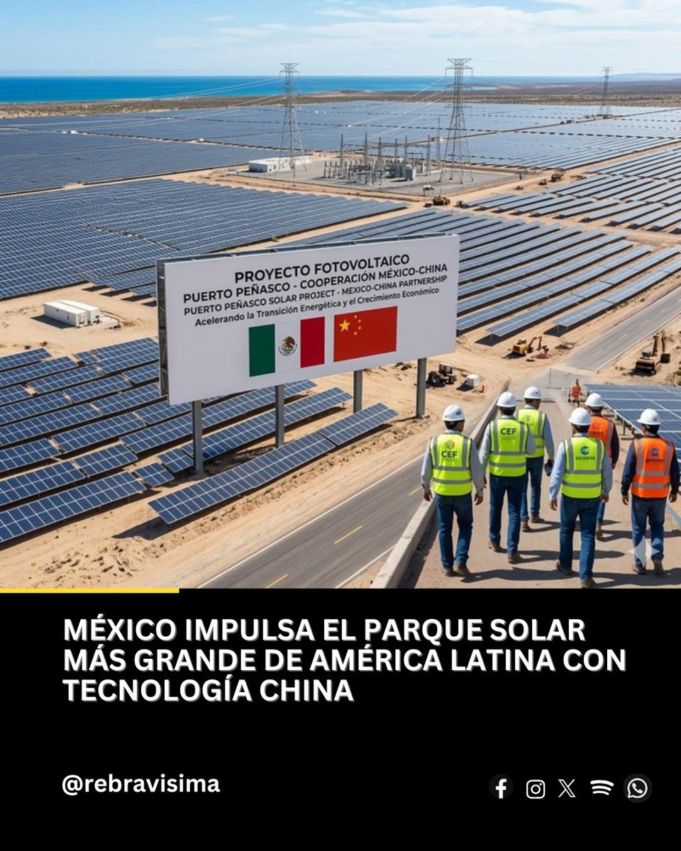 La Central Fotovoltaica Puerto Peñasco, desarrollada por la CFE dentro del Plan Sonora, avanza para convertirse en uno de los proyectos de energía solar más ambiciosos del continente.

+Info: t.ly/IxXDH